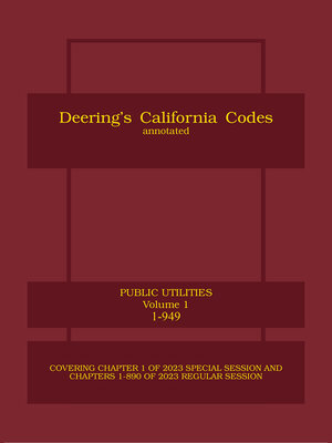 cover image of Deering's California Public Utilities Code